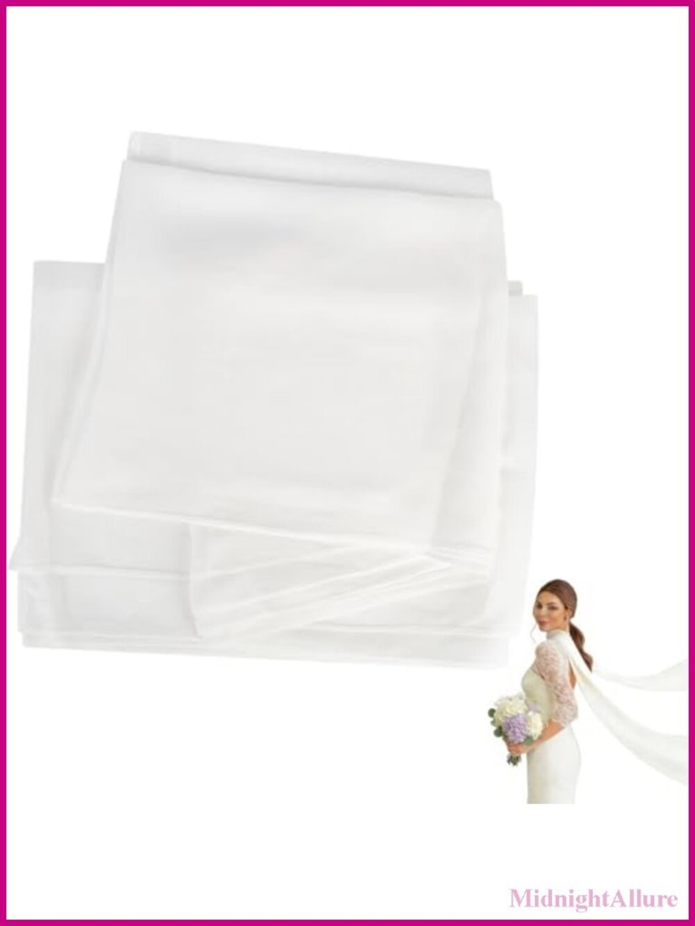 Long Chiffon Bridal Scarf Wedding Shawl Tulle Wrap Minimalist